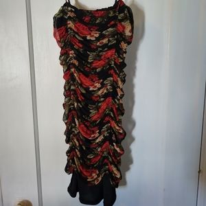 Petite dress dark floral